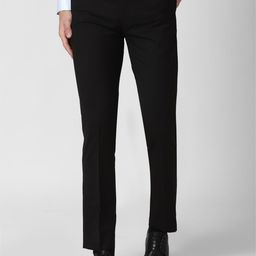 Peter England Elite Men Black Slim Fit Trousers-image-58