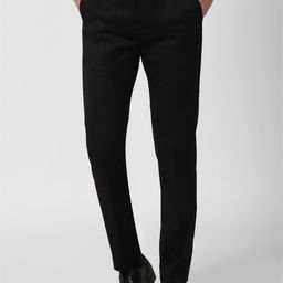 Peter England Elite Men Black Slim Fit Trousers-44