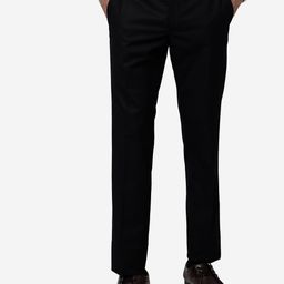 Greenfibre Men Mid Rise Plain Slim Fit Formal Trousers-image-95