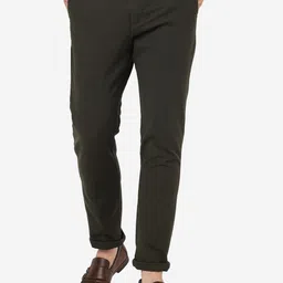 JADE BLUE Men Slim Fit Pure Cotton Trousers-image-60