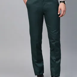 MANQ Men Green Smart Slim Fit Formal Trousers-image-82