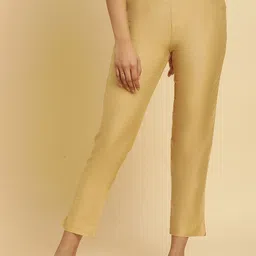 W Women Slim Fit Cigarette Trousers-3