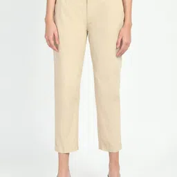 GUESS Women Mid-Rise Zip Flat-Front Slim Fit Regular Trouser-image-3