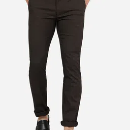 Greenfibre Men Self Designed Plain Slim Fit Cotton Trousers-picture-10