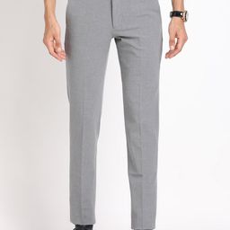 Turtle Men Tailored Slim Fit Mid-Rise Formal Trousers-image-92