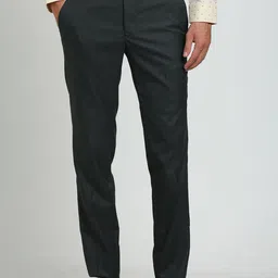 Turtle Men Tailored Mid-Rise Slim Fit Trousers-image-61