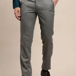 Turtle Men Tailored Mid-Rise Slim Fit Trousers-image-5
