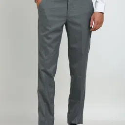 Turtle Men Textured Tailored Slim Fit Trousers-image-6
