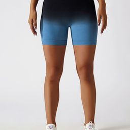 LULU & SKY Women Ombre Dyed Slim Fit High-Rise Yoga Sports Shorts-picture-35