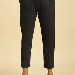W Women Slim Fit Mid-Rise Cropped Trousers-image-19