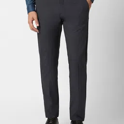Van Heusen Men Mid Rise Slim Fit Plain Formal Trousers-picture-44