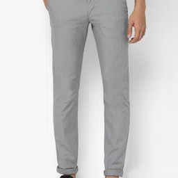 Allen Solly Men Grey Slim Fit Trousers-picture-3