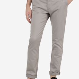 Greenfibre Men Grey Slim Fit Pure Cotton Trousers-image-31