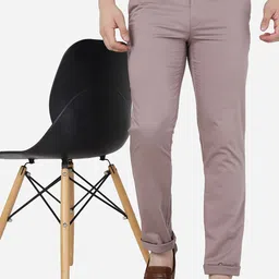 JADE BLUE Men Slim Fit Mid-Rise Pure Cotton Trousers-image-66
