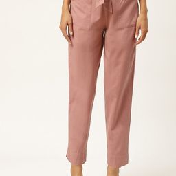 IQRAAR Women Orange Slim Fit Trousers-image-116