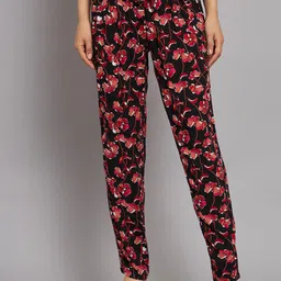 NoBarr Women Floral Printed Mid Rise Trousers-image-52