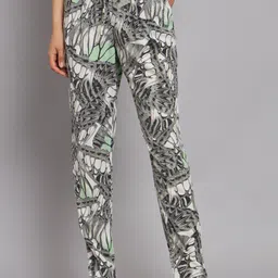 NoBarr Women Abstract Printed Mid Rise Trousers-image-55