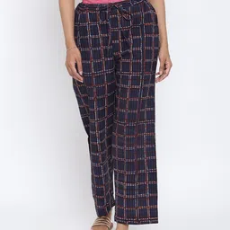 Fabindia Women Rust Checked Trousers-picture-20