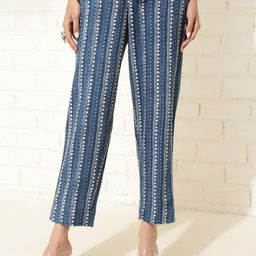Fabindia Women Printed Cotton Tapered Fit Trousers-image-87