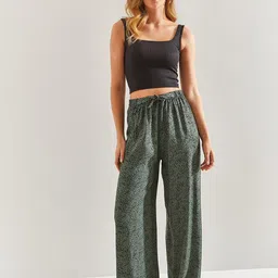 BIANCO LUCCI Women Animal Printed Regular Parallel Trousers-image-75