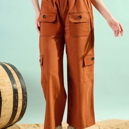 STYLECAST X KASSUALLY Women Mid-Rise Cotton Cargos Trousers-image-57