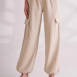B.Copenhagen Women Mid Rise Cargo Joggers-image-0