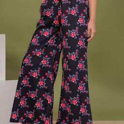 Wakshi Kurti Women Floral Printed Mid-Rise Trousers-image-32