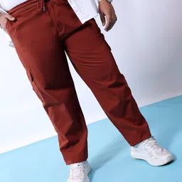 HARDSODA Men Plus Size Mid-Rise Pure Cotton Cargos-image-30