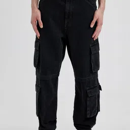 DeFacto Men Pure Cotton Cargo Jeans-image-15