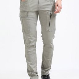 NEVER NEUD Men Relaxed Heavy Utility Cargos Trousers-image-41