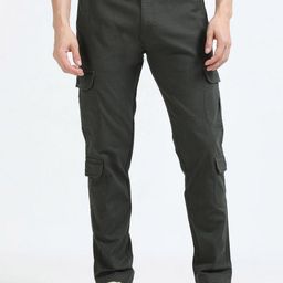 NEVER NEUD Men Relaxed Regular Fit Mid-Rise Cotton Cargos Trousers-image-16