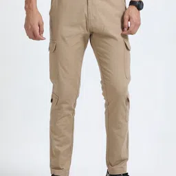 NEVER NEUD Men Relaxed Regular Fit Mid-Rise Cotton Cargos Trouser-image-39