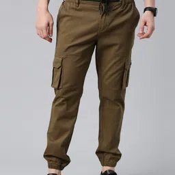 CINOCCI Men Smart Slim Fit Cotton Joggers-picture-40
