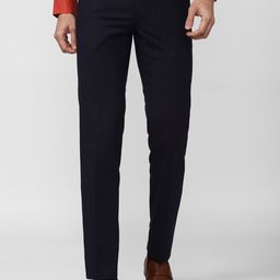 Peter England Elite Men Slim Fit Checked Formal Trousers-picture-3