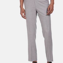 AD By Arvind Men Grey Textured Formal Trousers-picture-10