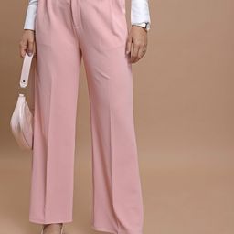 Tokyo Talkies Mid-Rise Flat-Front Straight Fit Parallel Trousers-image-70