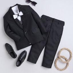 Jeetethnics Boys Single-Breasted Silk Cotton 5-Piece Party Suit-image-47