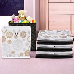 Kuber Industries Black & White 8 Pieces Printed Foldable Multi-Utility Organisers-9