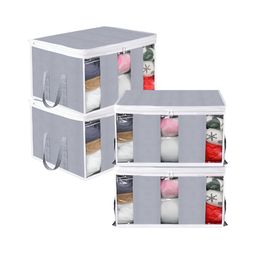 Kuber Industries Grey and White 4 Pieces Reusable Multi-Utility Organisers-10