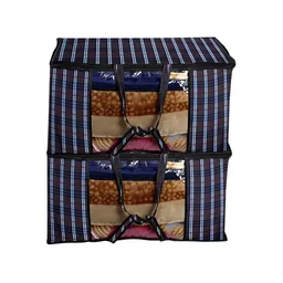 Stylista Black & Blue 2Pcs Checked Water Resistant Multi-Utility Organisers-picture-34