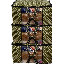 Stylista Green & Black 3 Pieces Checked Printed Water Resistant Sweater Bags-3