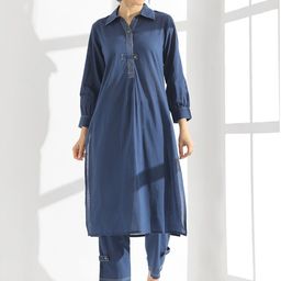 Anouk Regular Thread Work Pure Cotton Kurta with Trousers-27
