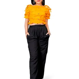 BAESD Girls Off-Shoulder Crop Top with Trousers-image-80