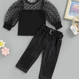 Bold N Elegant Girls Self Design Top with Trousers-image-52