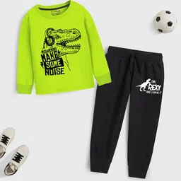 YK X Trampoline Kids Printed Round Neck T-shirt with Joggers-26