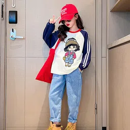 StyleCast x Revolte Girls Round Neck Printed T-shirt with Trousers-image-80