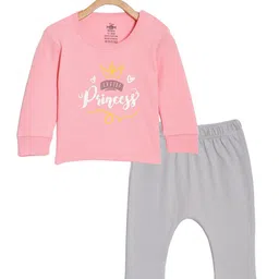 The Mom Store Infant Girls Graphic Printed Pure Cotton T-Shirt With Trousers-image-24