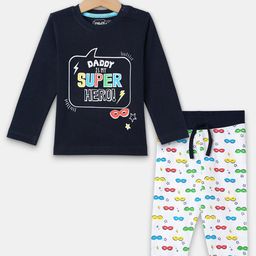 R&B Boys Printed Pure Cotton T-Shirt With Trousers-picture-33