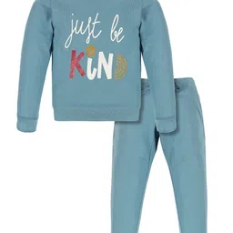PLUM TREE Girls Printed Pure Cotton T-shirt with Joggers-image-88
