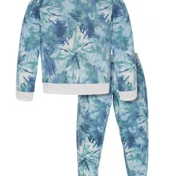 PLUM TREE Girls Printed Pure Cotton T-shirt with Joggers-image-87